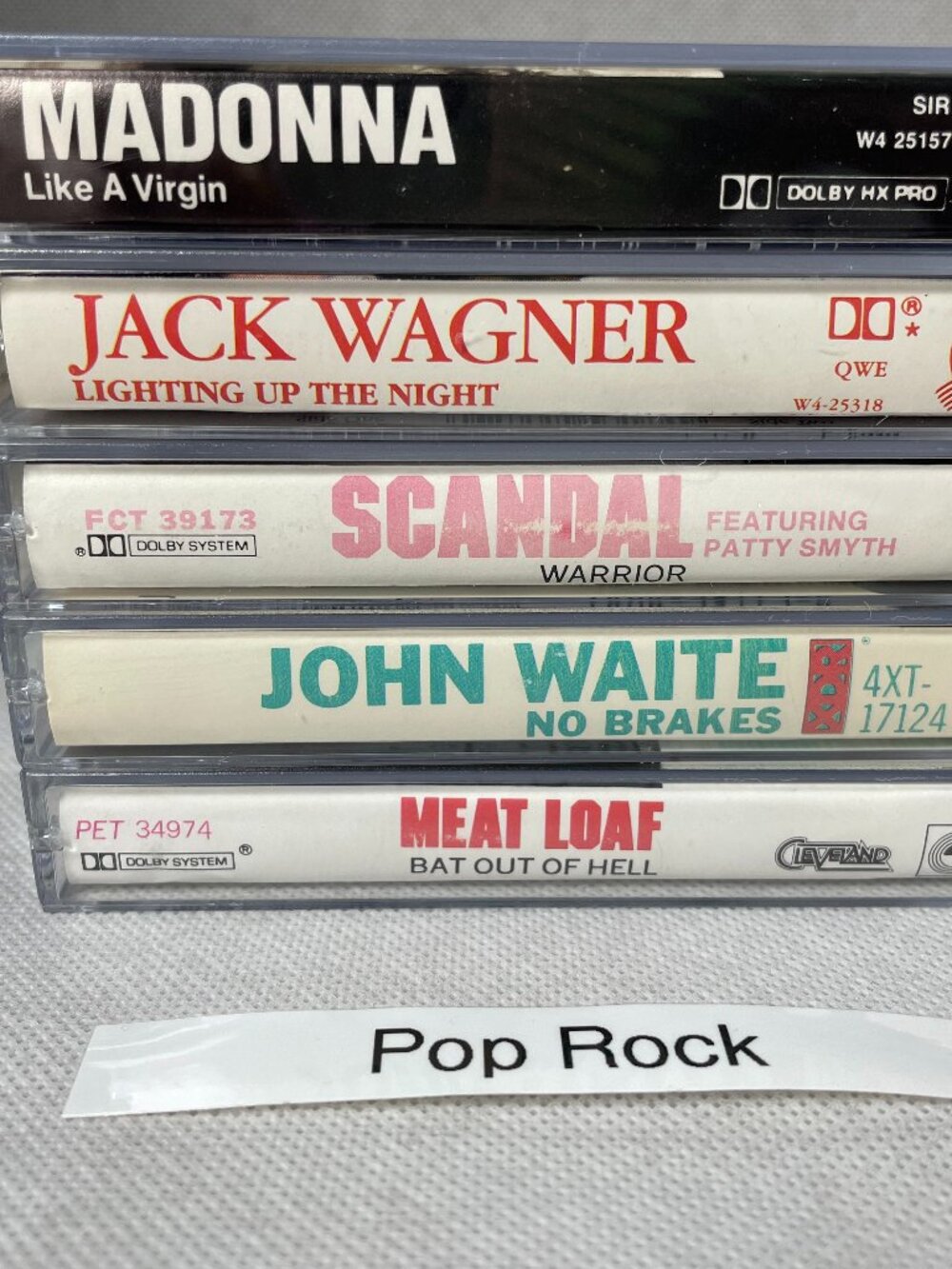 Pop Rock Cassette Lot VG Tested New Cases w/ J‑Cards (5 Tapes) Madonna Meat Loaf